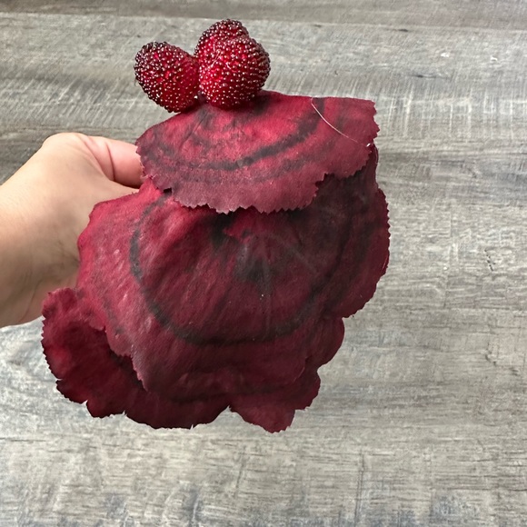 Handmade Designer Fascinator Headband Floral Black Red Tree Mushroom and Berries - Picture 11 of 11